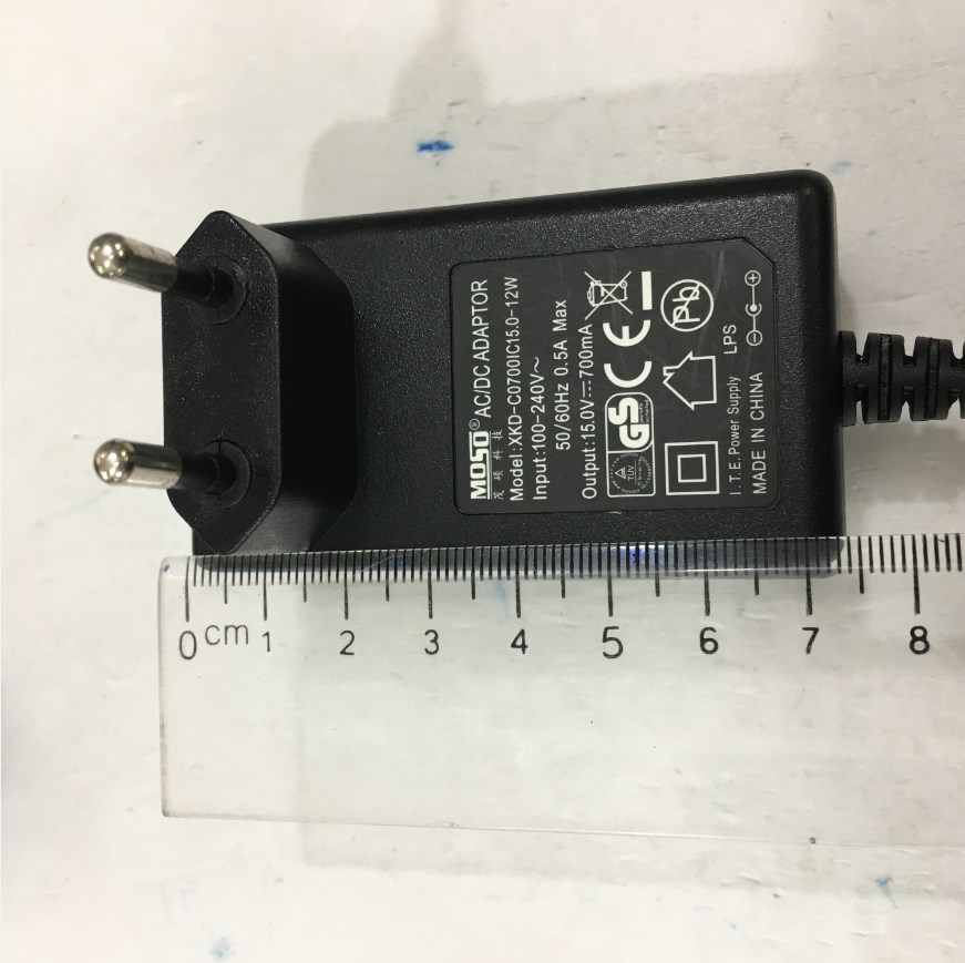 Adapter Original 15V 0.7A MOSO XKD-C0700IC15.0-12W Connector Size 5.5mm x 2.1mm