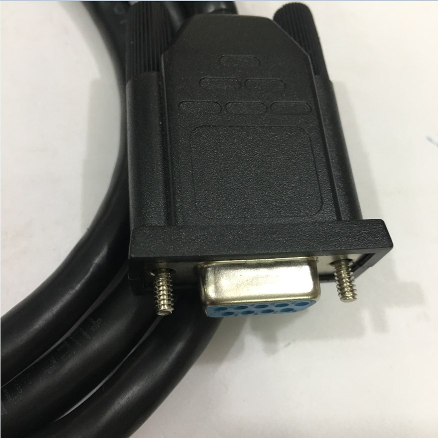 Cáp Điều Khiển RS232 DB9 Female to DB15 Female 2 Row 15Pin 28AWG Cable Black Length 1.5M