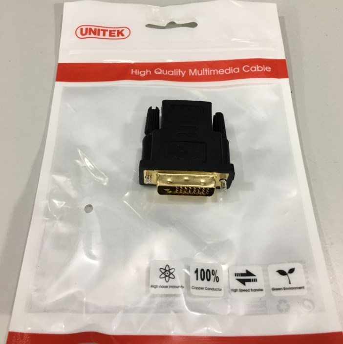 Rắc Chuyển DVI-D Male to HDMI Female UNITEK Y-A007A Video Adaptor