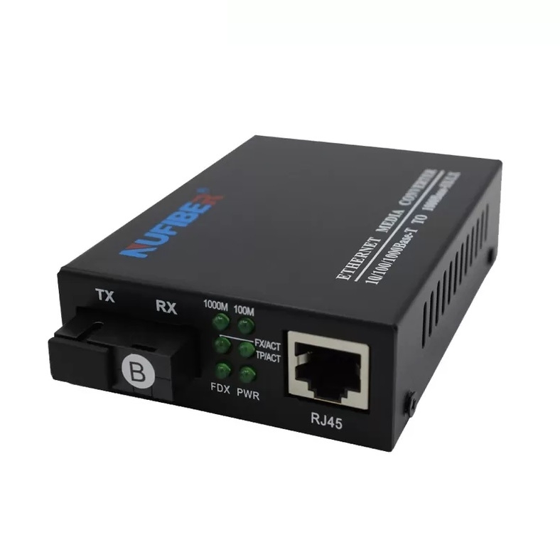 Bộ Chuyển Đổi Quang Điện Nufiber Media Converter 10/100/1000Base-TX to 1000Base-FX Single-Mode Single Fiber SC 20m NF-C2200LX20A/B