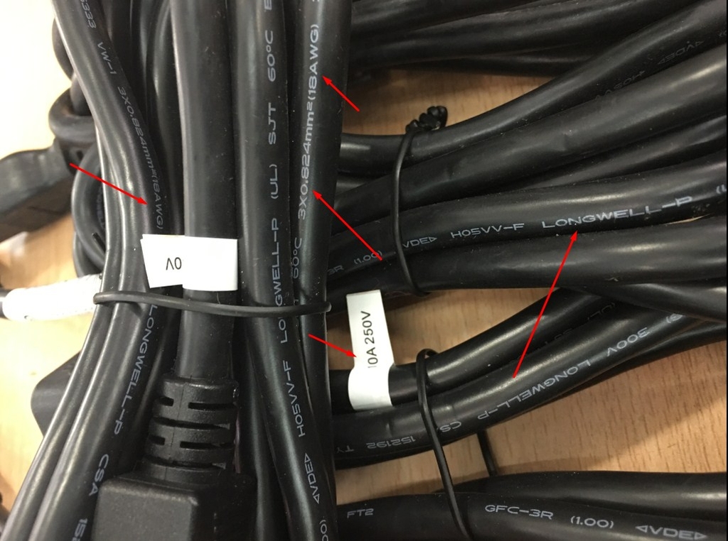 Dây Nguồn Máy Chủ HP 142263-001 Longwell LS-60 LS-14 IEC320 C13 to C14 AC Power Cord PDU UPS 10A 250V 3x0.824mm² 18AWG For L2 Switch and L3 Switch Network Rack Mount Length 2M