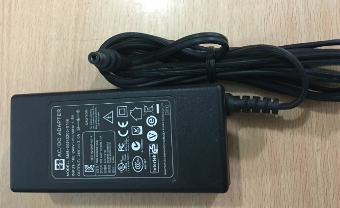 Adapter SMS-00240200-S10B 24V 2.0A Connector Size 5.5mm x 2.1mm