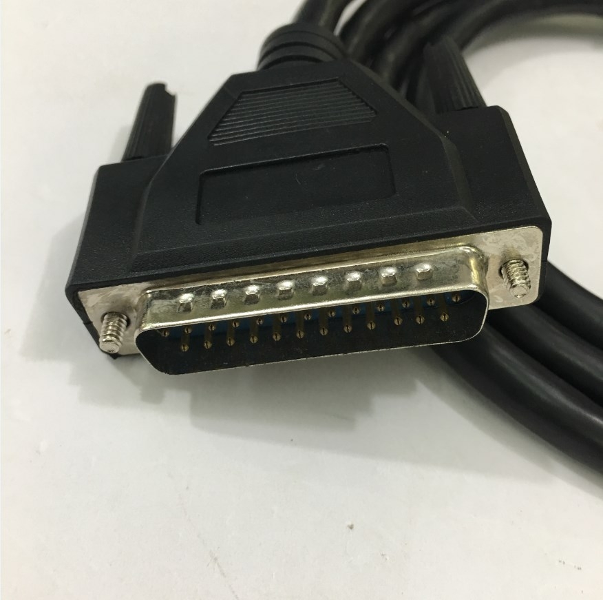 Cáp Điều Khiển RS232 DB25 Male to DB15 Female 2 Row 15Pin 28AWG Cable Black Length 1.5M