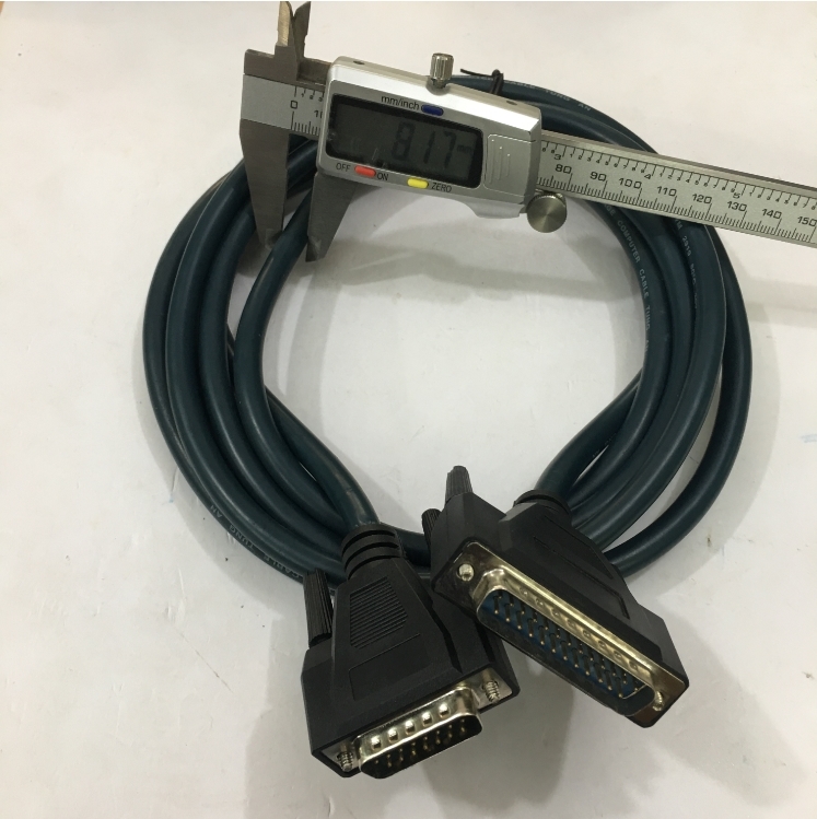 Cáp Điều Khiển RS232 DB25 Male to DB15 Male 2 Row 15Pin 28AWG E164571 Cable Green Length 3M