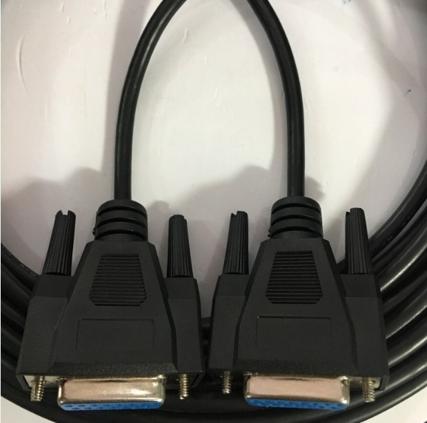 Cáp RS232C Chuẩn Công Nghiệp 15 Chân 2 Hàng Âm Âm Cổng Song Song Nối Tiếp D-SUB DB15 Female to DB15 Female 2 Row 15Pin 28AWG Cable Black Length 10M