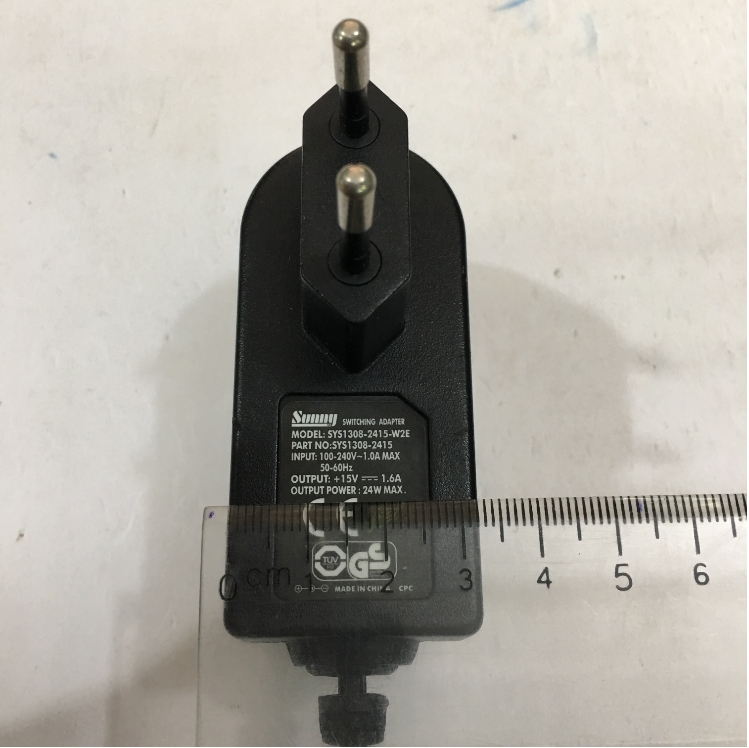 Bộ Chuyển Đổi Nguồn Adapter Original 15V 1.6A 24W SUNNY SYS1308-2415-W2E Connector Size 5.5mm x 2.1mm