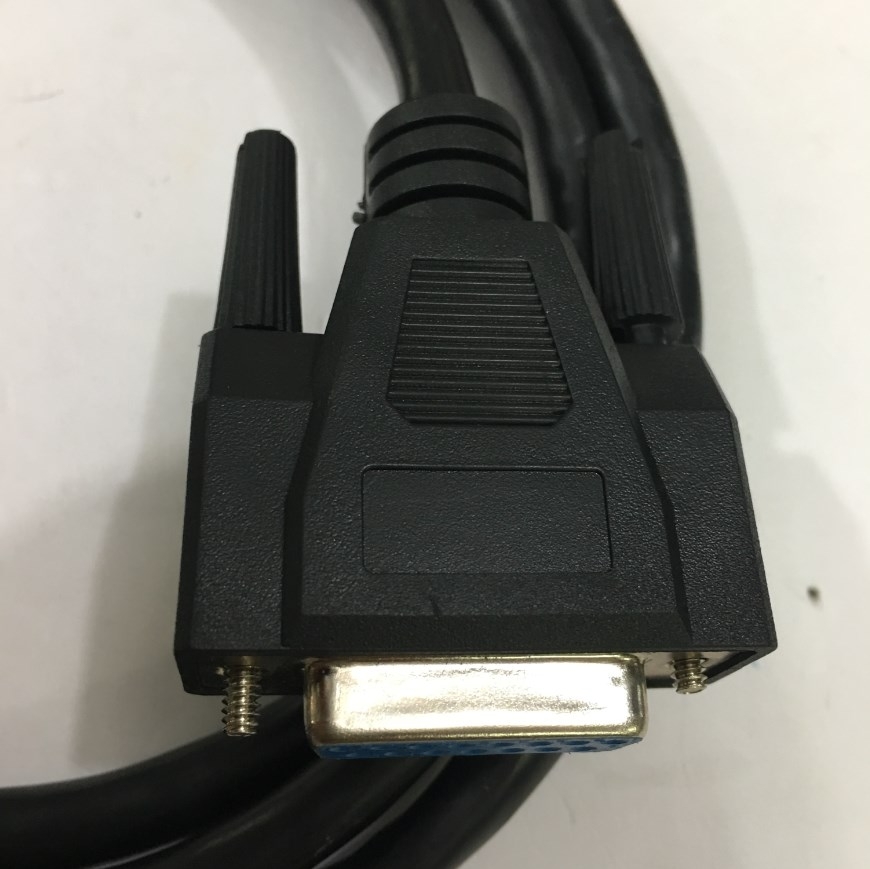 Cáp Điều Khiển RS232 DB25 Male to DB15 Female 2 Row 15Pin 28AWG Cable Black Length 1.5M