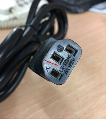 Dây Nguồn 3 Chân 2 Dẹt 1 Tròn Có Tiếp Địa CHING CHENG EL-302 EL-701 AC Power Cord Japan JIS C 8303 IEC C13 15A 125V 3X2.08mm 14AWG Length 2.5M