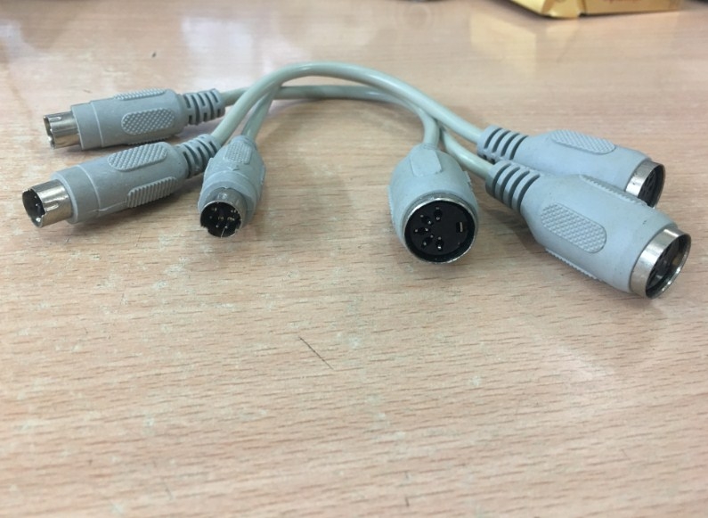 Cáp Chuyển Đổi AT 5 Pin DIN Female to 6 Pin Mini Din PS2 Male Keyboard Adapter Length 20Cm For Keyboard and Barcode Scanner