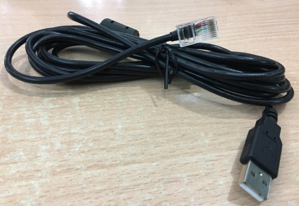 Cáp Máy Đọc Quét Mã Vạch Zebra Motorola Symbol USB to RJ50 10P10C 10Pin For Barcode Scanner ZEBRA 1D LS2208 Black Length 2M