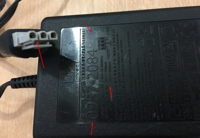 Adapter Original HP 0957-2084 32V 720mA 16V 610mA For HP DeskJet 5000 9000 PhotoSmart 7000 Connector size 3PIN