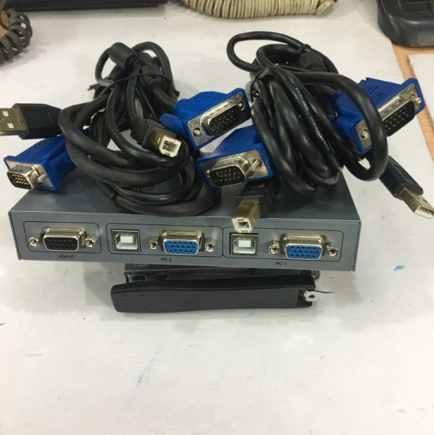 Bộ Chuyển KVM Switch 2 Port VGA USB and PS2 Chính Hãng DTECH DT-8021