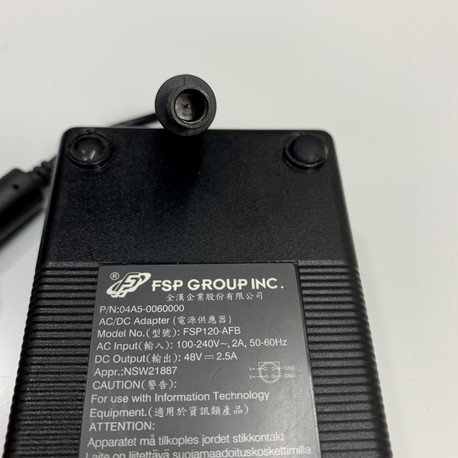 Adapter 48V 2.5A FSP Group Inc FSP120-AFB Connector Size 7.4mm x 5.0mm For Logitech Display Hub Video Conferencing Device