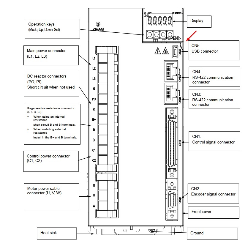 Cáp Điều Khiển KU-AMB518 Communication Cable USB to Mini USB 5P Plug 4Ft Dài 1.3M For LS Electric L7 Series L7C & L7P Servo to Computer