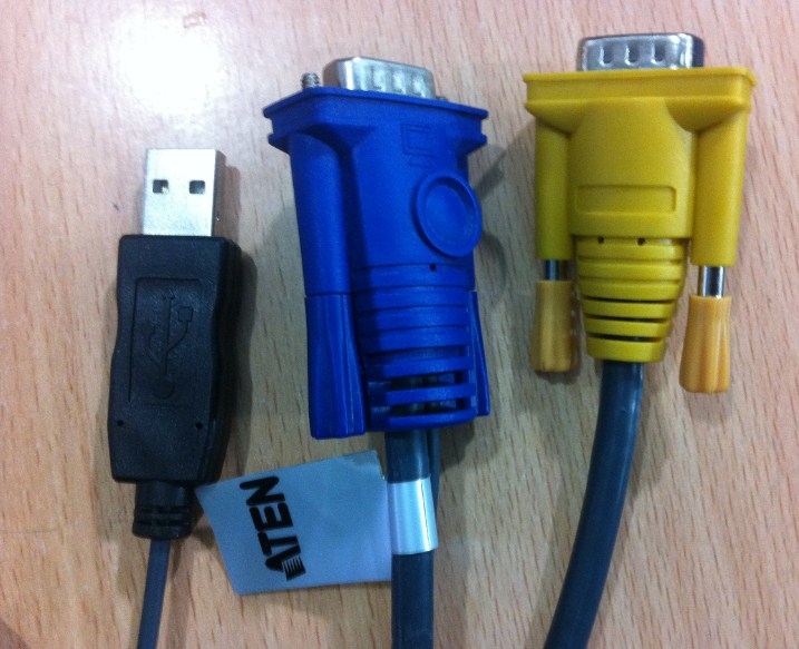 Cáp KVM USB ATEN 2L5202UP Dài 1.8M USB Intelligent KVM Cable 3 in1 SPHD Keyboard/Mouse/Video