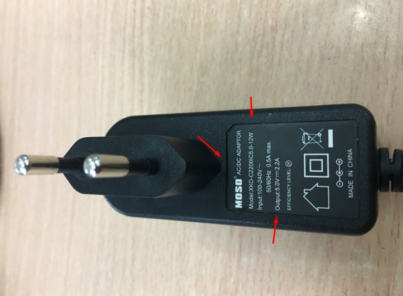 Adapter 5V 2.2A 11W MOSO XKD-C2200IC5.0-12W For Cable CBA-R01-S07PAR Symbol Barcode Scanner DS9808 LS1203 LS2208 LS7808 LS9203i LS9208i LS 1203 2208 7808 9203i 9208i Connector Size 3.5mm x 1.35mm