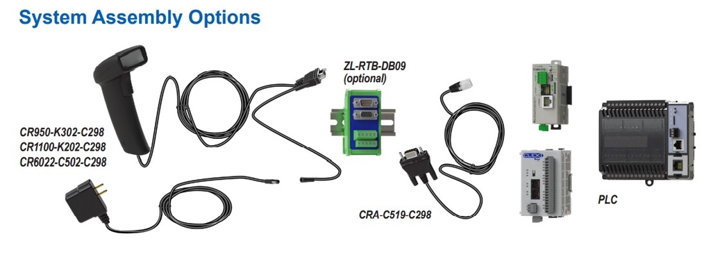 Cáp Kết Nối Dữ Liệu CR950-K302-C298 Code Connection Cable RJ12 6 Pin to RS232 DB9 Male Black 1.8M For Code Barcode Scanner CR950 CR900 CR1000 CR1400 Với ZL-RTB-DB09 Remote Termination Module PLC