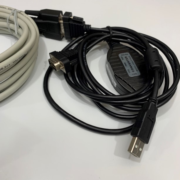 Bộ Combo USB to 2 Port Com Và Cáp Điều Khiển Máy Cắt Decal Quảng Cáo Chất Lượng Cao RS232 DB25 Male to DB9 Female Dài 5M For Serial Cutter Plotter DGI, Roland, Graphtec