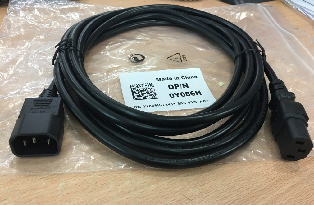 Dây Nguồn Điện Chính Hãng Longwell LS-14 to LS-60 AC Power Cord IEC60320 IEC C13 to IEC C14 10A 250V 3x1.0mm 18AWG For Server Rack Computer Desktop Cisco Jumper Dell 0Y086H Length 2.7M