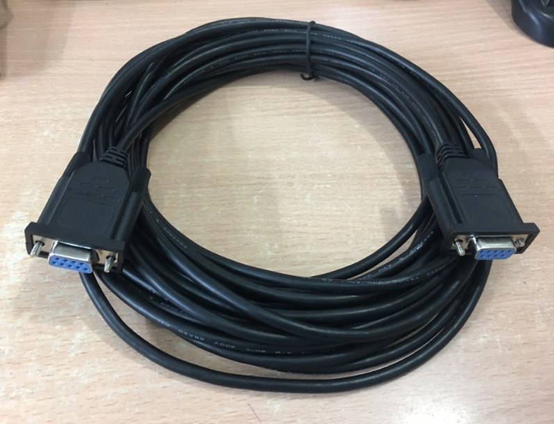 Cáp Kết Nối Null Modem Cable Wiring Diagram Chất Lượng Cao RS232 DB9 Female to DB9 Female Black Length 10M