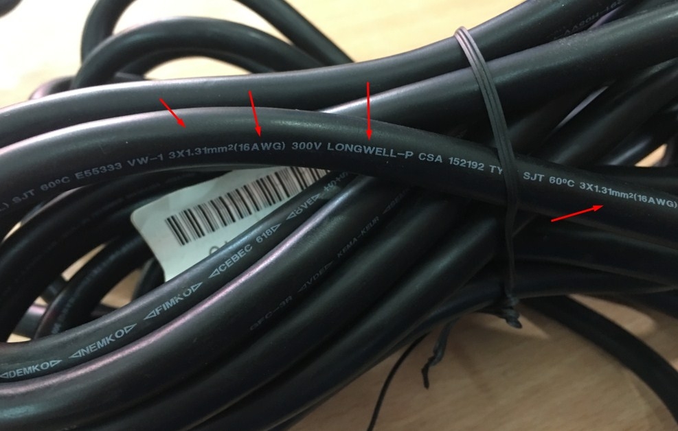 Dây Nguồn IBM 39M5510 Longwell LS-14 LS-60 IEC60320 IEC C13 to C14 13A 125-10A/250V Rack AC Power Cable 3x1.31mm Length 4.3M