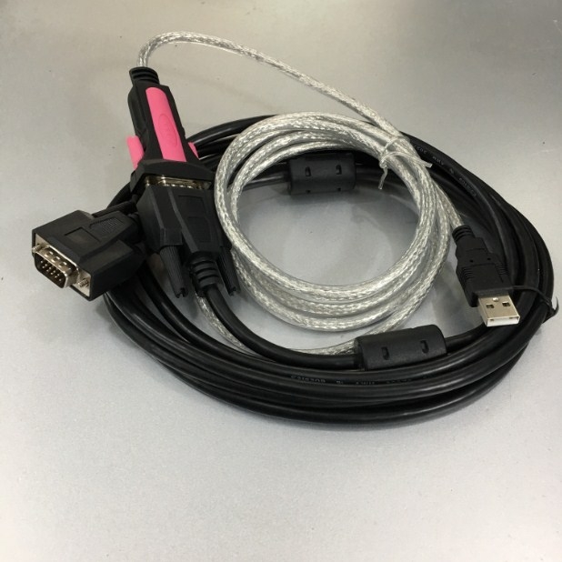 Bộ Combo Cáp Kết Nối Điều Khiển Dongbu Robot iMS - J Series Với Máy Tính Theo Chuẩn RS-232C CN3 Port  D- Sub 15 Pin Male to DB9 Female Và USB to RS232 Z-TEK ZE533A Cable Length 4.8M