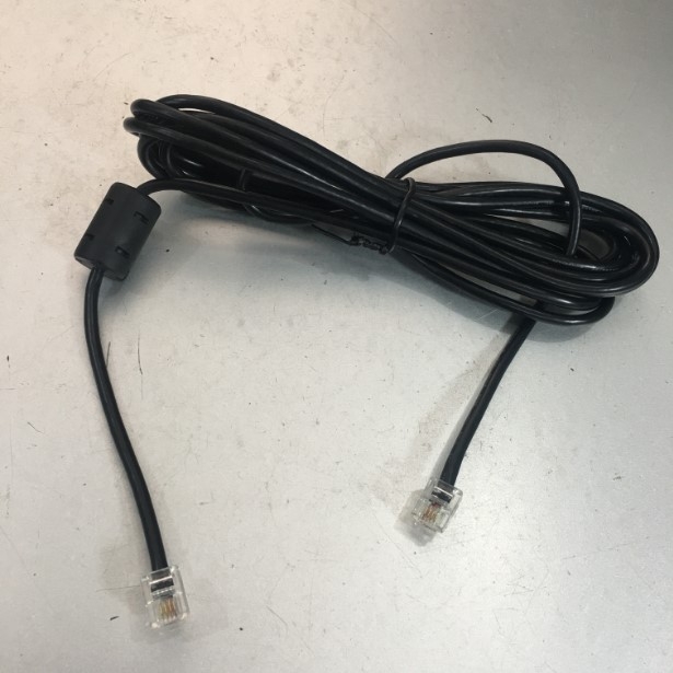 Cáp Line Điện Thoại Chất Lượng Cao Telephone Cat3 Patch Cord 4 Wire RJ11 to RJ11 4P4C 3M Black For Điện Thoại Bàn Và Điện Thoại Hội Thảo Truyền Hình