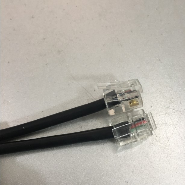 Cáp Line Điện Thoại Chất Lượng Cao Telephone Cat3 Patch Cord 4 Wire RJ11 to RJ11 4P4C 3M Black For Điện Thoại Bàn Và Điện Thoại Hội Thảo Truyền Hình
