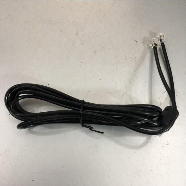 Cáp Line Điện Thoại Chất Lượng Cao Telephone Cat3 Patch Cord 4 Wire RJ11 to RJ11 4P4C 3M Black For Điện Thoại Bàn Và Điện Thoại Hội Thảo Truyền Hình