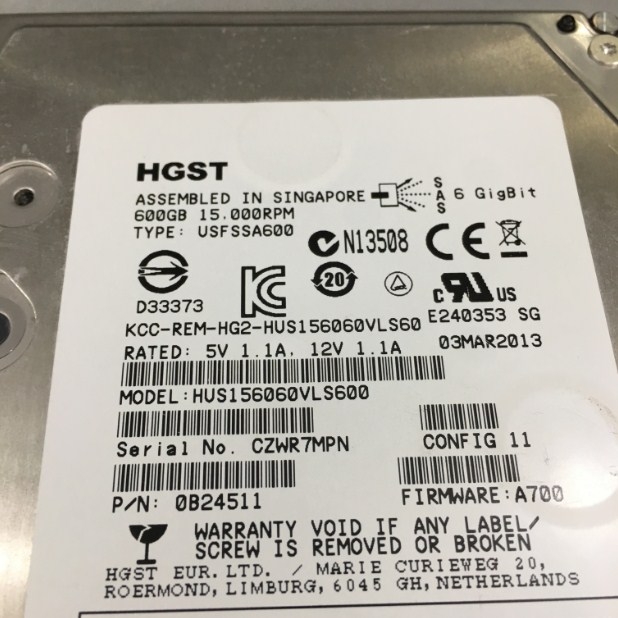 Ổ Cứng Máy Chủ HUS156060VLS600 HGST Hitachi 600GB SAS 3.5-inch 15000 RPM SAS 6Gbps 16MB Cache Hard Drive