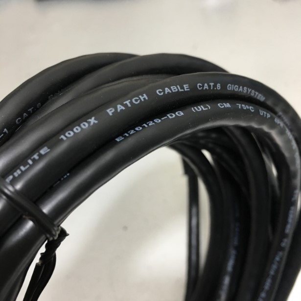 Dây Nhẩy Chuẩn Công Nhiệp TRIPP LITE CAT6 Gigabit Snagless UTP PVC UL 24AWG Industrial Ethernet RJ45 Network Patch Cord Straight Through Cable Black Length 4.6M