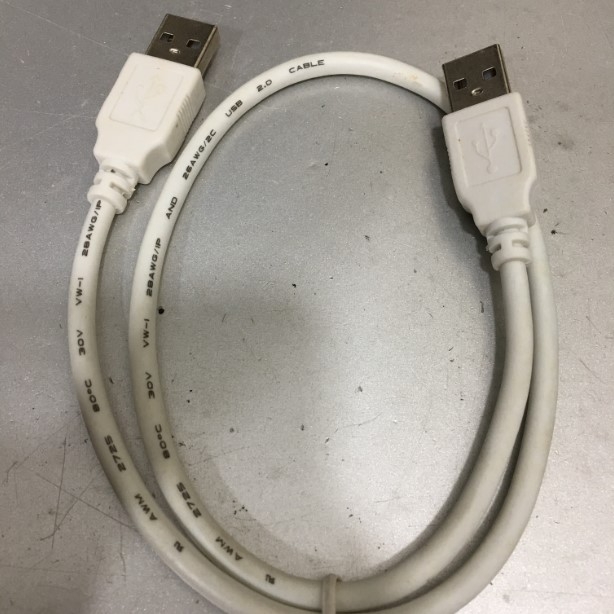 Cáp Data Link USB 2.0 Hai Đầu Cắm Dương USB 2.0 Type A Male to Type A Male Cable White Length 50Cm