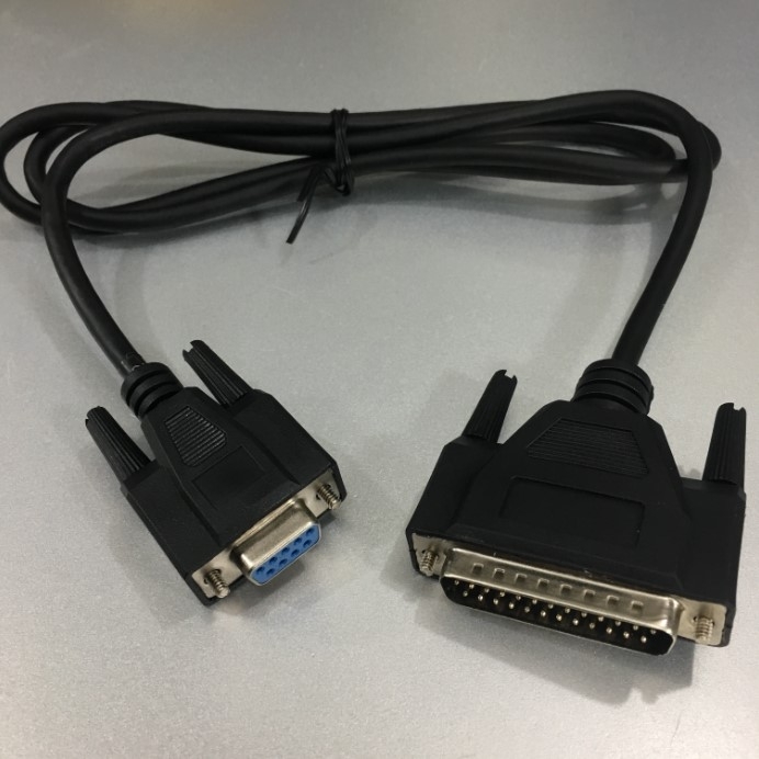 Cáp Kết Nối Bộ Truyền Dữ Liệu DNC One Kết Nối Với Máy Phay Tiện CNC MAKINO FANUC OMC Cable RS232 DB25 Male to DB9 Female Length 1M
