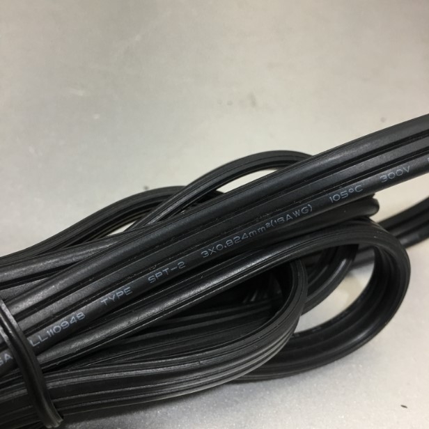 Dây Nguồn Dẹt Japan Power Cord Flat JIS 8303 to IEC 60320 C13 FOXCONN FM-008 FF-01 10A 125V 18AWG 3x0.824mm² Length 1.8M