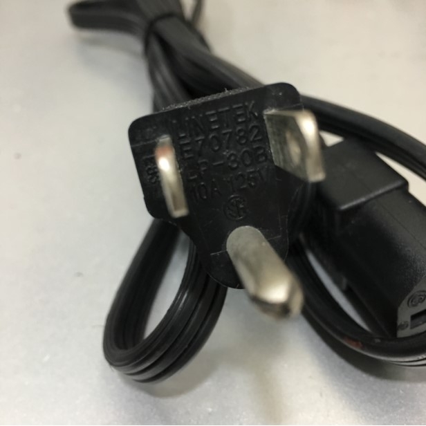 Dây Nguồn Dẹt Japan Power Cord Flat JIS 8303 to IEC 60320 C13 LINETEK LP-30B LS-13 10A 125V 18AWG 3x0.824mm² Length 1.8M