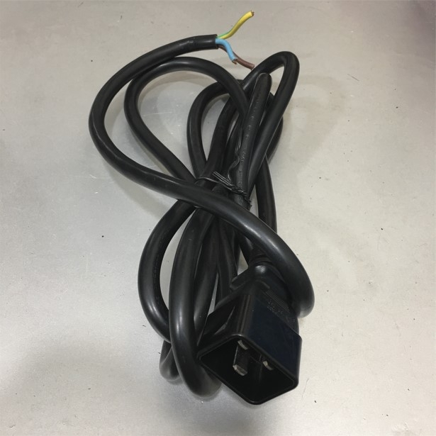 Đây Nguồn Đấu Bo Mạch Bare Wire to IEC C20 Electrical Power Cord AC DC Power Supply Extension Cable 250V 16A 14AWG 3x1.5mm² H05VV-F OD 9.2mm length 2.5M
