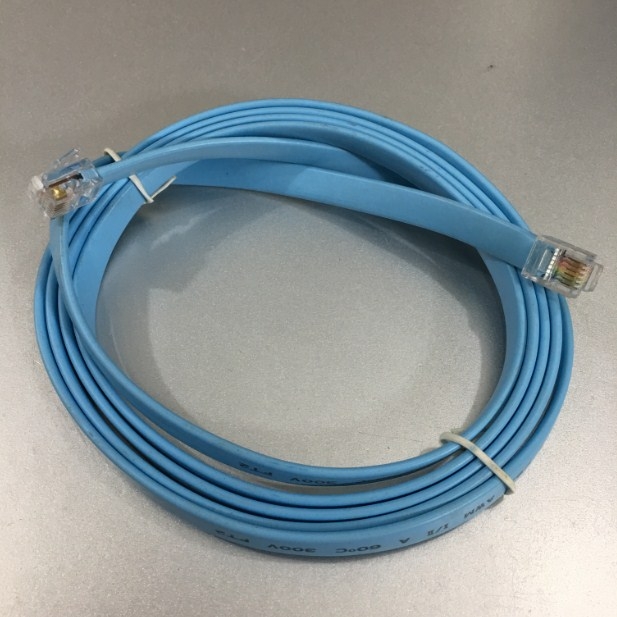 Cáp Điện Thoại Mỏng Dẹt Cisco Telephone Cable For Voice Modular Telephone Cord Reverse RJ12 6 Pin 6P6C Male  26AWG Flat Blue Length 1.8M