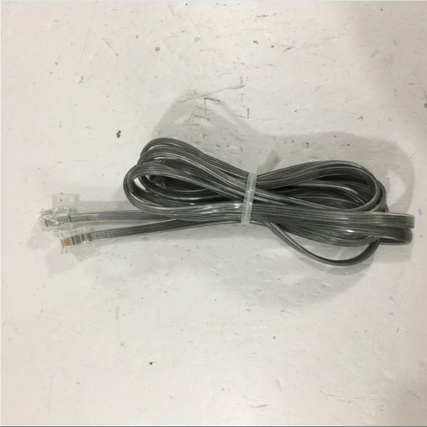 Dây Nhẩy Điện Lập Trình Panasonic KX-T7730X RJ11 6P4C to RJ11 6P4C 28 AWG 4 Wire Landline Telephone Crossover Cable Flat Clear Grey Length 2.2M