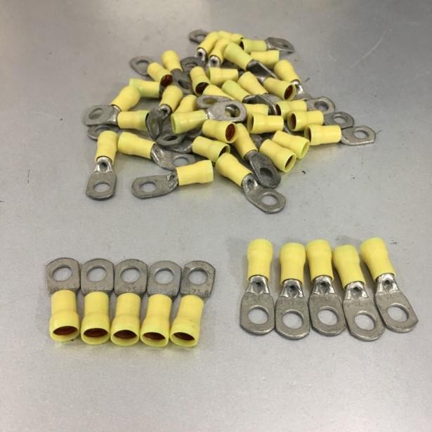 Đầu Cốt Hạ Thế Cosse Solderless Crimp Ring Terminal Chất Lượng Cao Mecatraction C3P60-4 M6 Stud Size to 2.6 - 6.0 mm² Wire Size Colour Yellow E-Cu 100 PCS/Box