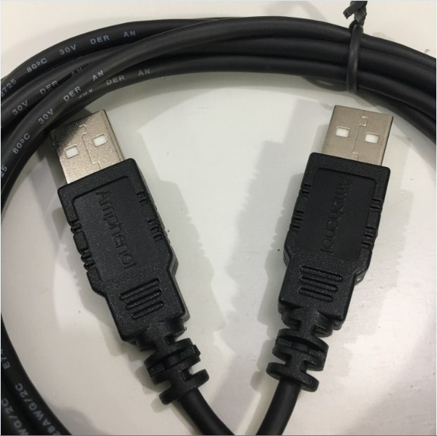 Cáp Kết Nối Chính Hãng USB 2.0 AMPHENOL 396404-001 E74020-C AWM STYLE 2725 USB 2.0 Type A Male to Type A Male Cable Length 2.7M