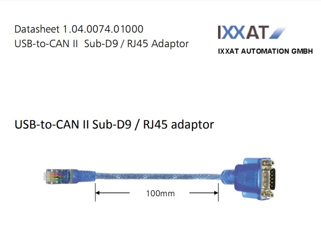 Cáp Kết Nối IXXAT 1.04.0074.01000 Cable Adapter RJ45 to Sub DB9 Male For CAN II Length 10Cm