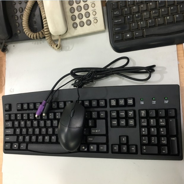 Bộ Combo Bàn Phím Solidtek Microsoft ACK-260 Và Chuột Máy Tính RAPOO N100 PS2 Keyboard Mouse