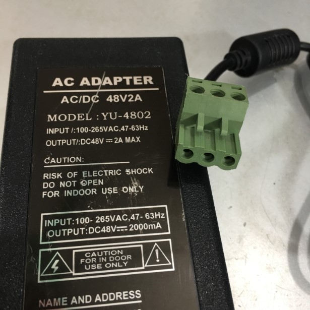 Adapter 48V 2A  96W YU-4802 Connector Size Terminal Block 3 Pin