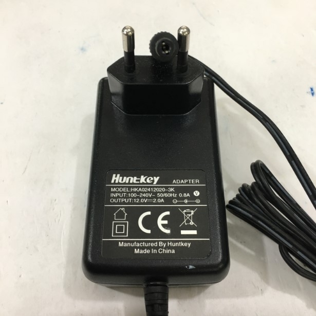 Adapter Original 12V 2A 24W Huntkey HKA02412020-3K Connector Size 5.5mm x 2.1mm