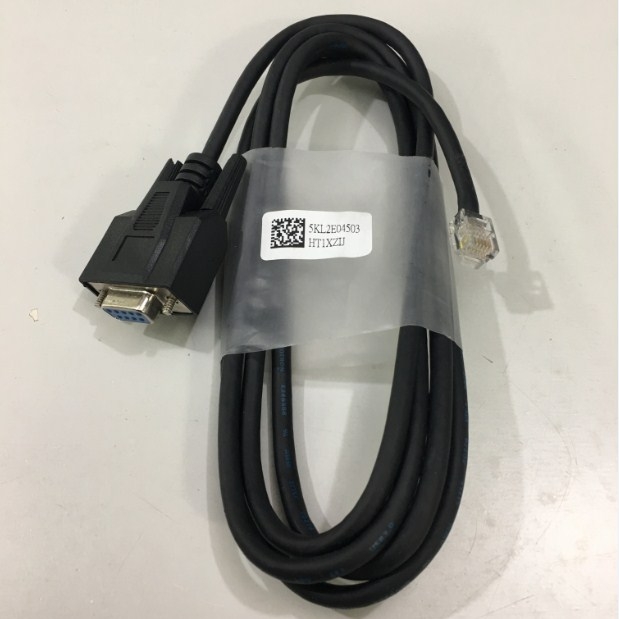 Cáp Kết Nối Điều Khiển EJ101442 Versions 3 and 5 Communication Cable RS232 DB9 Female to RJ11 6P6C 6 Pin Black 1.8M For Trend DDC IQ3 Direct Digital Controllers Với Computer