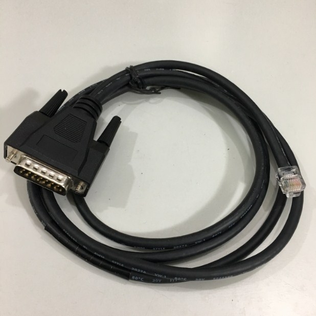 Cáp Lập Trình EA-2CBL Communication Cable RJ12 6 Pin to D-Sub 15 Pin Male 1.8M For KOYO HMI EA7E-TW7CL-C Với KOYO PLC SN-640DR-A3