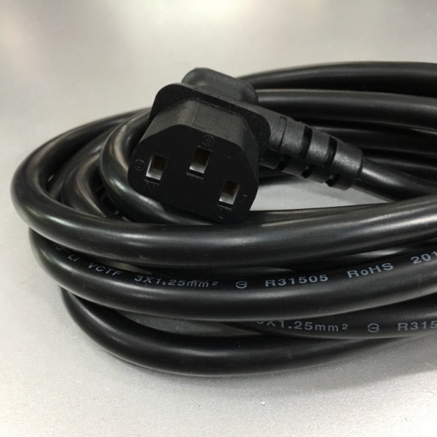 Dây Nguồn Chữ L Vuông Sang Góc Trái NEMA 5-15P to Left Angle IEC 320 C13 Power Cord YUNG LI YP-12 YC-12L 11A 125V 3x1.25mm² Length 4.5M