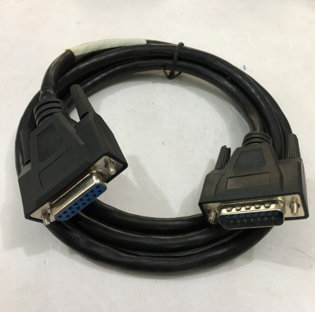 Cáp RS232C Chuẩn Công Nghiệp 15 Chân 2 Hàng Chất Lượng Cao Âm Dương Cổng Song Song Nối tiếp D-SUB DB15 Female to DB15 Male 2 Row 15Pin 28AWG Cable Black Length 1.5M
