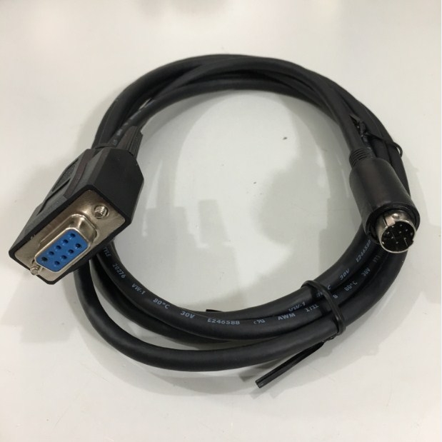 Cáp Lập Trình DVPACAB215 RS232 Interface PLC Programming Cable For DELTA DVP Series PLC DB9 Female to Mini Din 8 Pin Male Length 1.8M