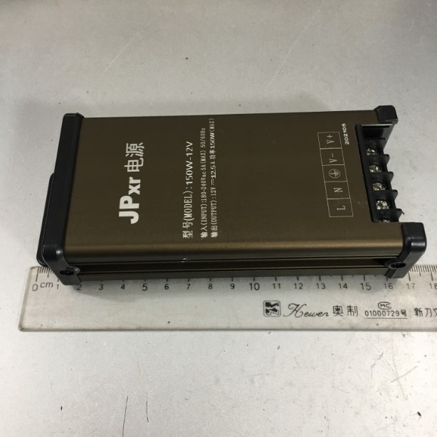 Nguồn Ngoài Trời JPxr Waterproof 12V 12.5A 150W Power Supply For CCTV and LED Strip Light Lamp Worldwide Adapter